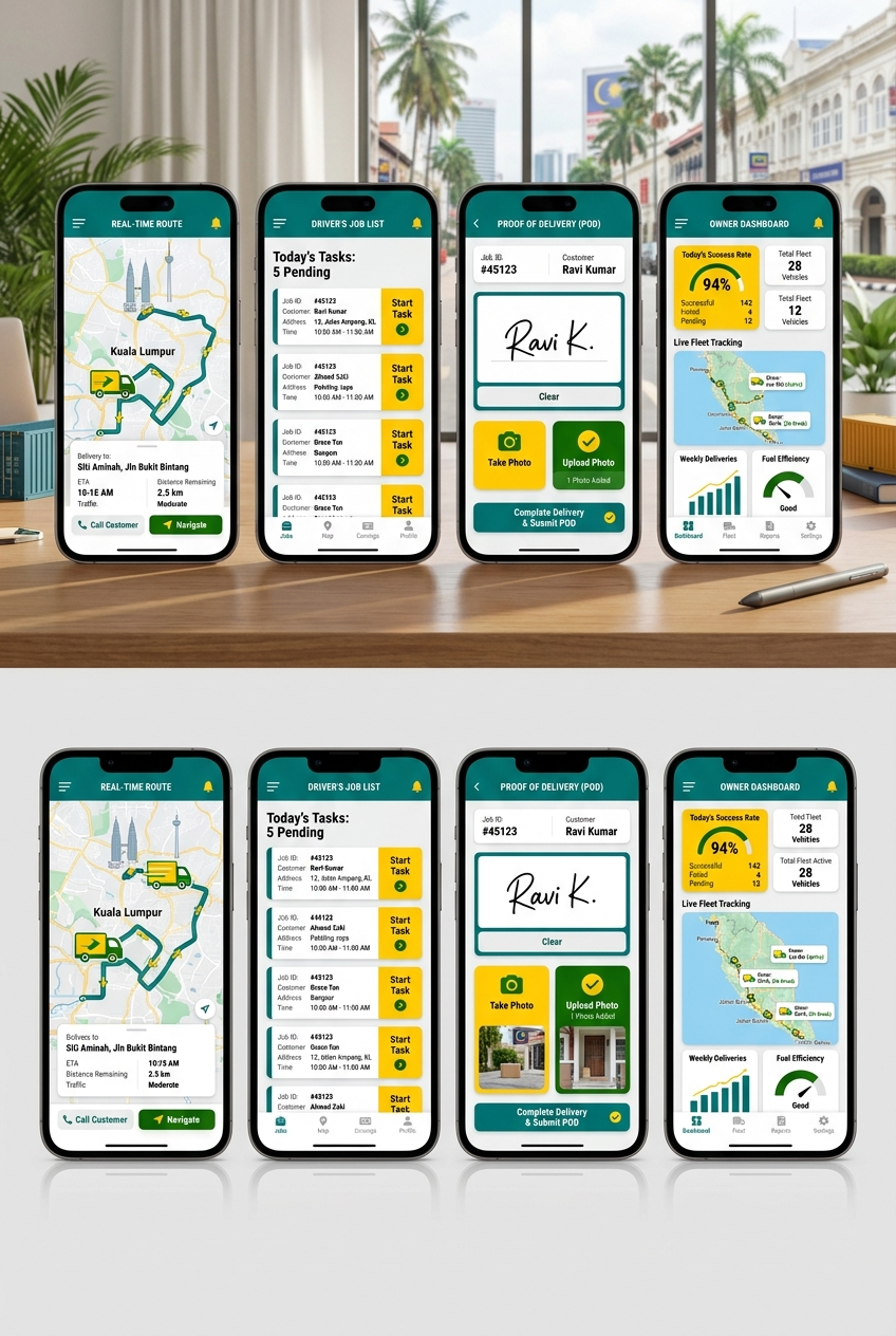 Mobile logistics workflow for delivery proof and billing handover